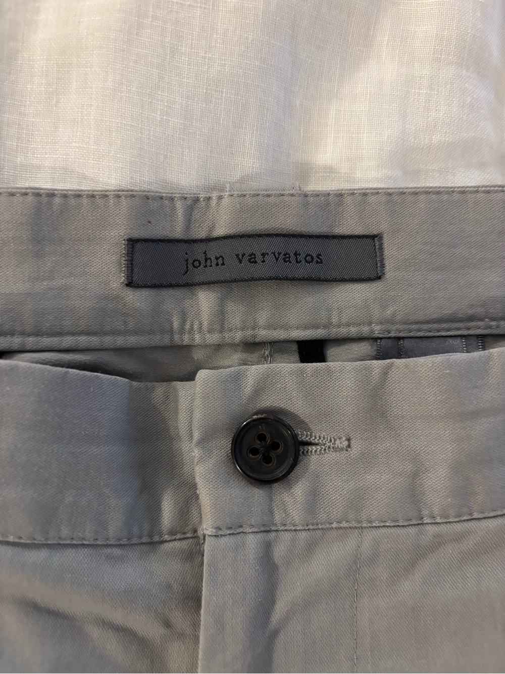 John Varvatos Gray Cotton Trousers